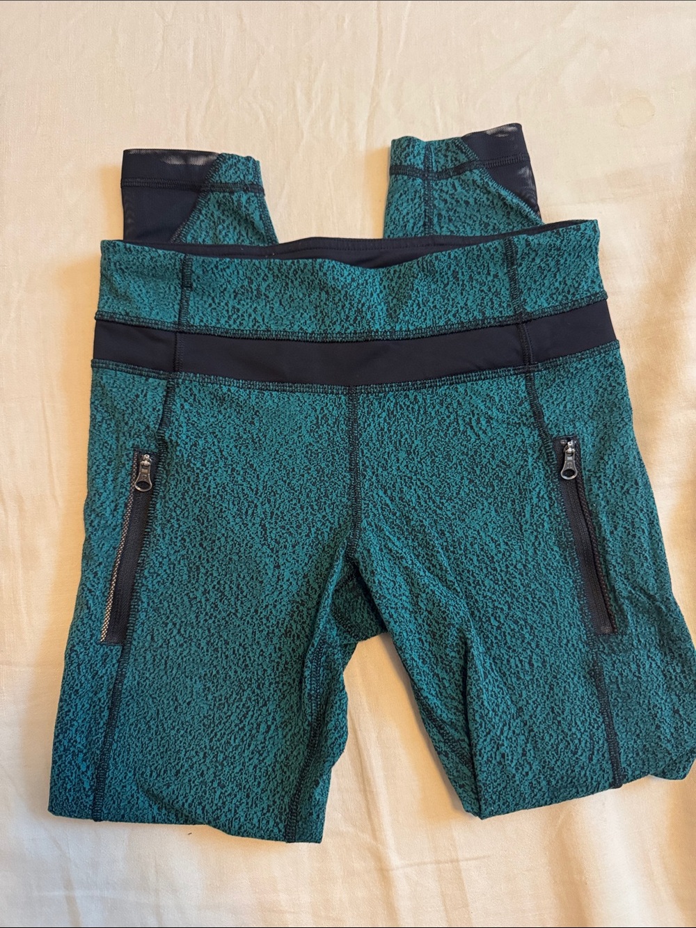 lululemon athletica Teal Textured Zip-Pocket Performance Leggings